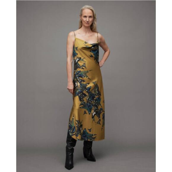 ALLSAINTS Hadley Diana Dress butterfly print size 6 (new) - Picture 1 of 7